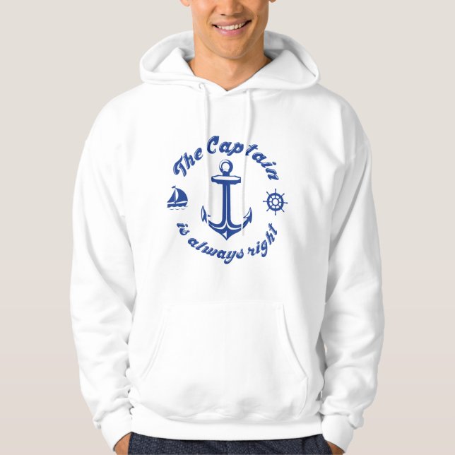 Kapten är alltid Höger Hoodie (Framsida)