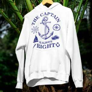 Kapten är alltid Höger - kapten Funny - flottan Sweatshirt