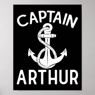 Kapten Arthur Båtliv Ankar Båt Fartyg Yacht Poster