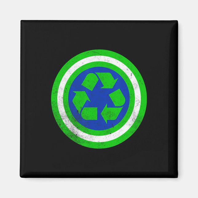 Kapten Återvinna Earth Day Magnet (Framsidan)