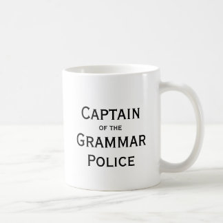 Kapten av koppen för grammatikpoliskaffe kaffemugg
