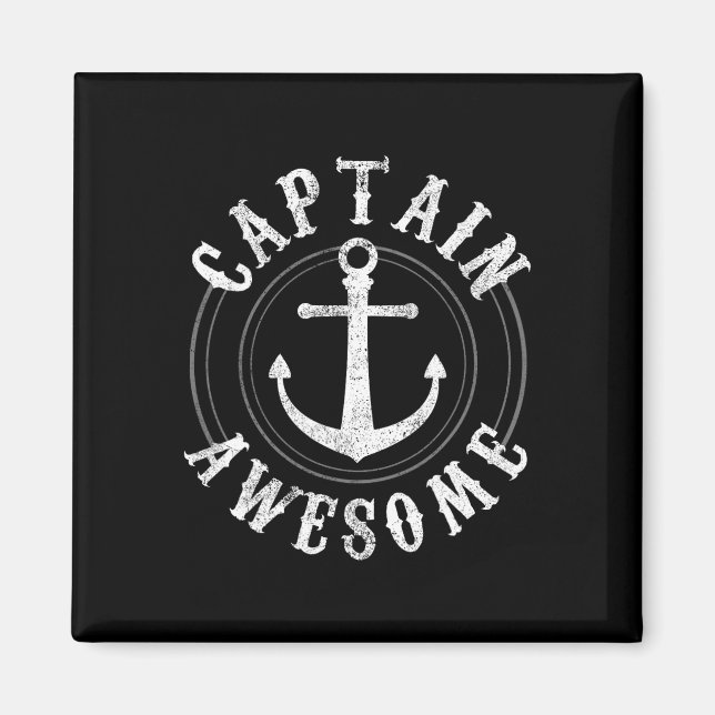 Kapten Awesome - Båttur Segling Ankar Marin  Magnet (Framsidan)