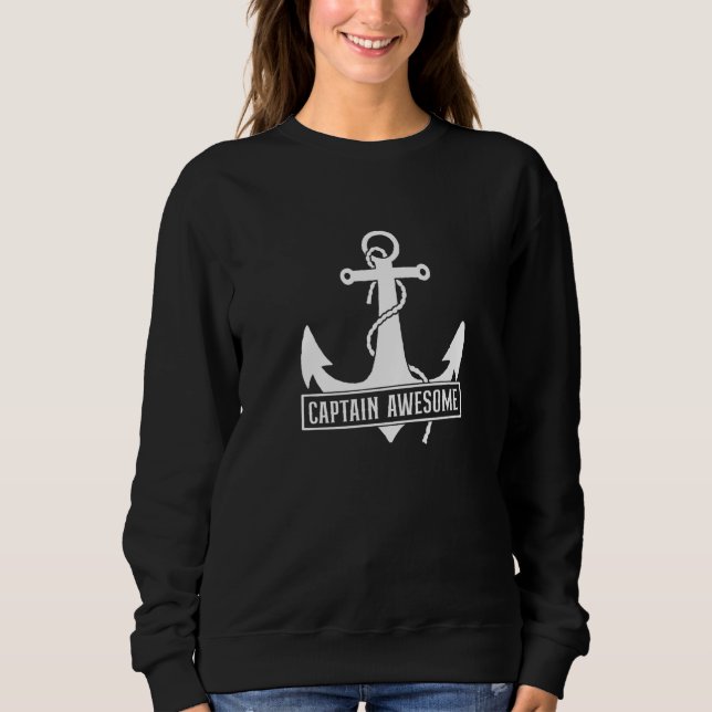 Kapten Awesome Segelbåt Segling Segelbåt Skippa T Shirt (Framsida)