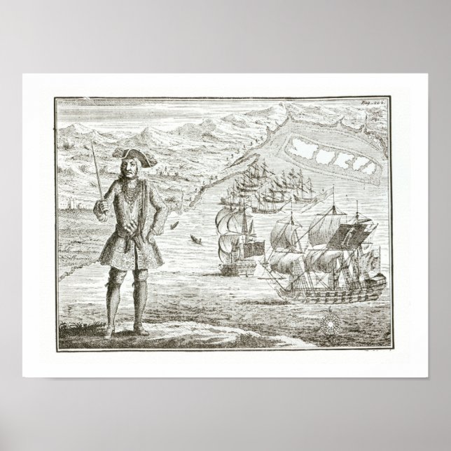 Kapten Bartholomew Roberts (1682-1722) med två s Poster (Framsidan)