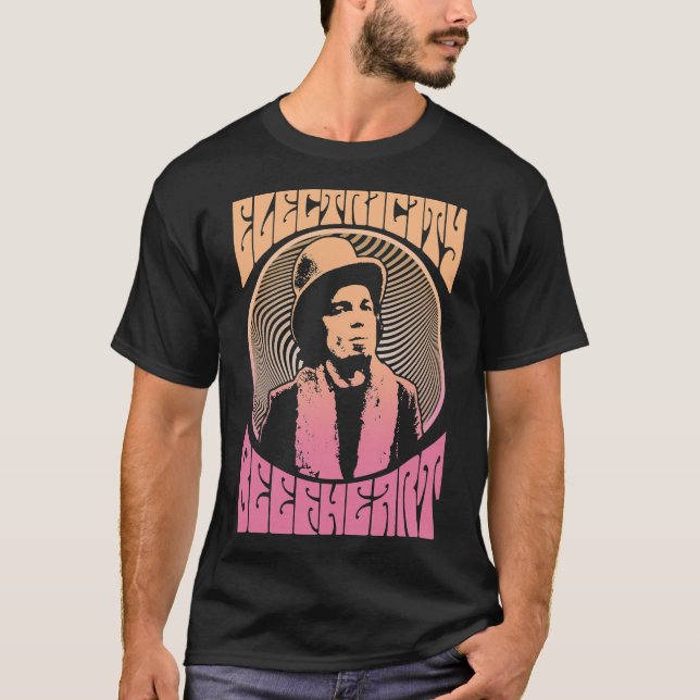 Kapten Beefeart Psychedelic Sten Classic T-Shirt (Framsida)