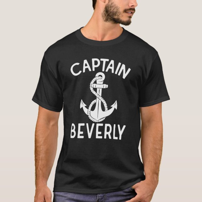 Kapten Beverly Yacht Boat Frakt Boating Anchor T Shirt (Framsida)
