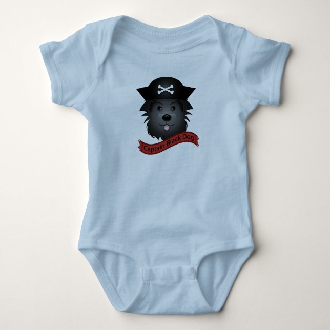 Kapten Black Hund - Baby Jersey Bodydress  Tee (Framsida)