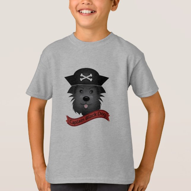 Kapten Black Hund - Kids Basic T-Shirt (Framsida)
