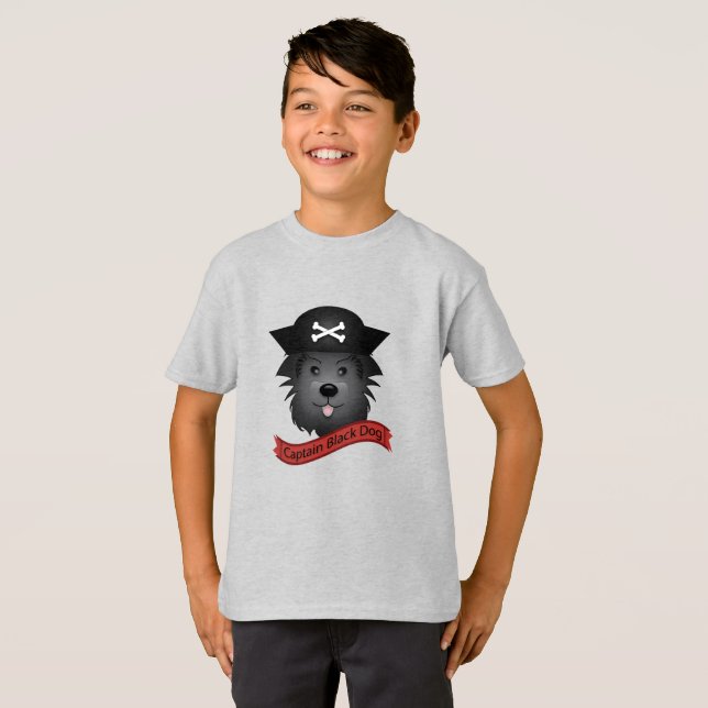 Kapten Black Hund - Kids Basic T-Shirt (Hel framsida)