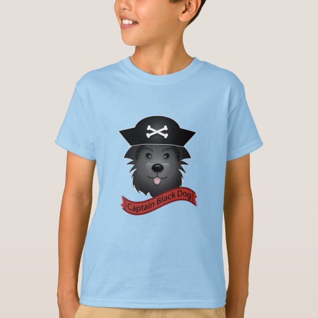 Kapten Black Hund - Kids Basic T-Shirt (Framsida)