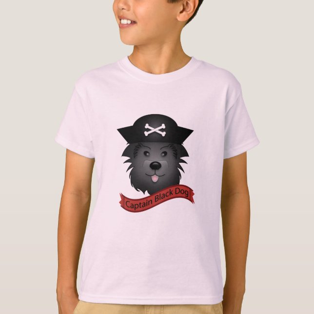Kapten Black Hund - Kids Basic T-Shirt (Framsida)