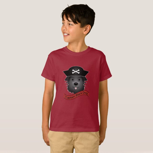 Kapten Black Hund - Kids Basic T-Shirt (Hel framsida)