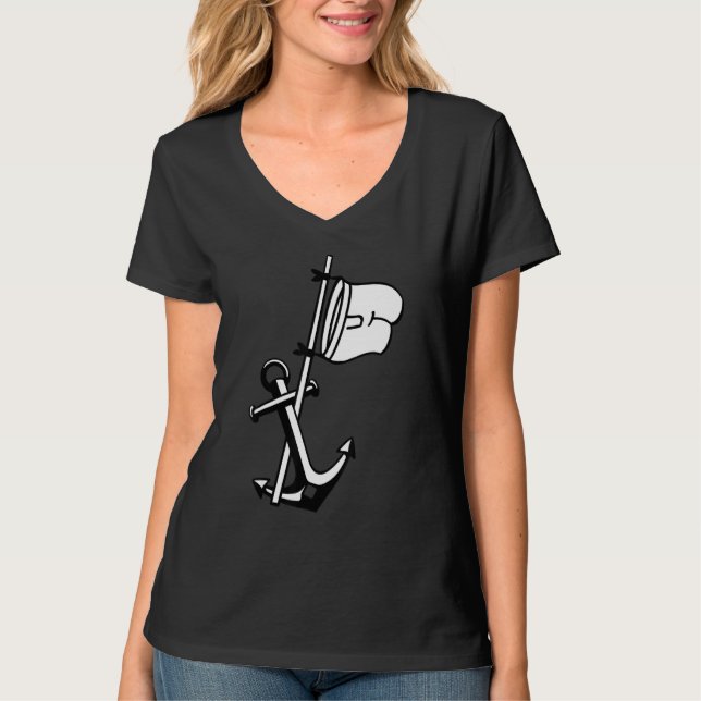 Kapten Boat Anchor kapten T Shirt (Framsida)