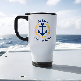 Kapten Boat Namn Anchor Guld Stil Laurel Navy Resemugg