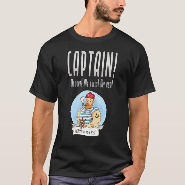 Kapten Boat Sailor Seafaring Kapten 2 T Shirt (Framsida)