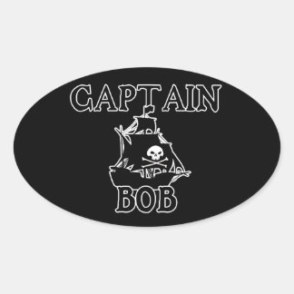 Kapten Bob (Pirat Frakt) Ovalt Klistermärke