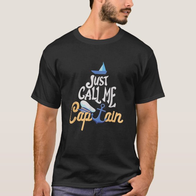 Kapten Boot ringde mig kapten T Shirt (Framsida)