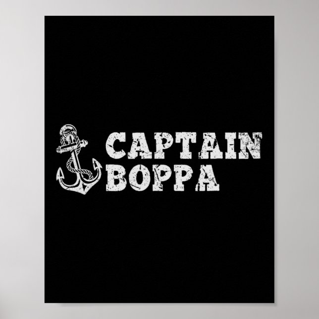 Kapten Boppa Segelbåt Vintage Båt Ankar  Poster (Framsidan)