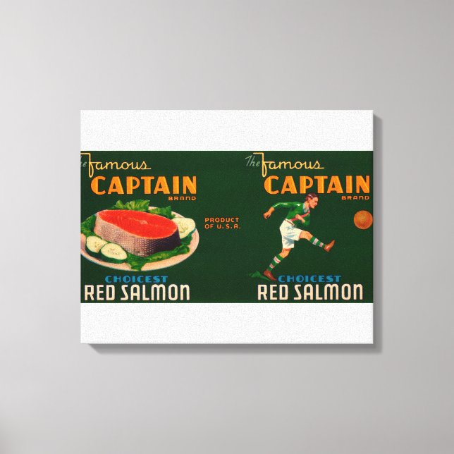 Kapten Brand Salmon-etikett Canvastryck (Framsida)