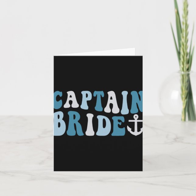 Kapten Bride Groovy Cruise Nautical Bachelorette Kort (Framsida)