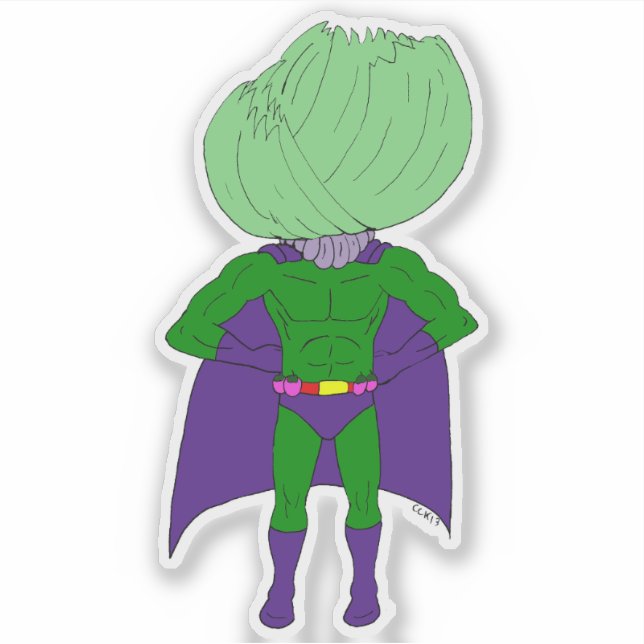 Kapten Cabbage Klistermärken (Framsida)