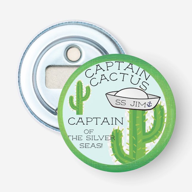 Kapten Cactus från Silver Flasköppnare (Framsidan)