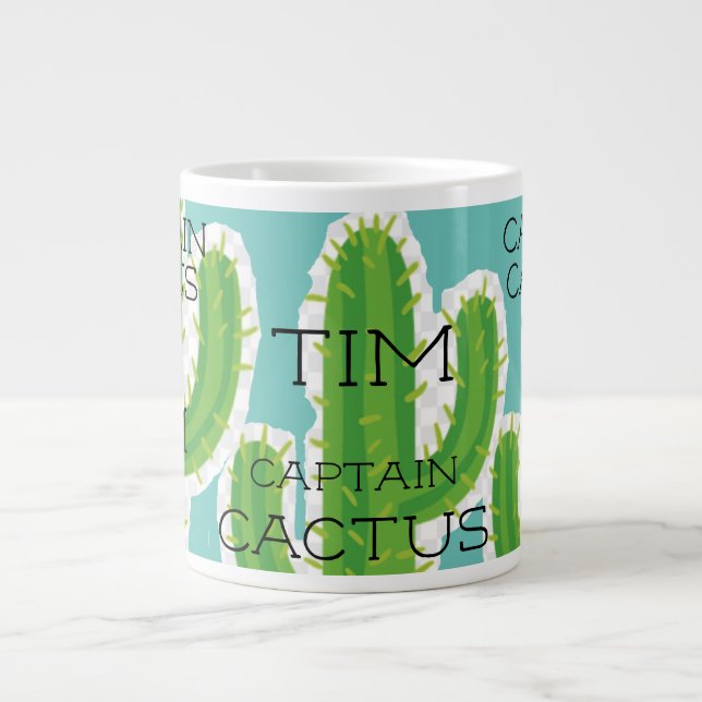 "Kapten Cactus" Speciellare Design Jumbo Mugg (Framsidan)