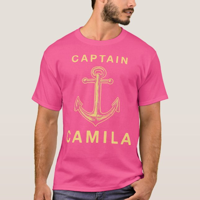 Kapten Camila Funny Seaman Humor Yachtsman First T Shirt (Framsida)