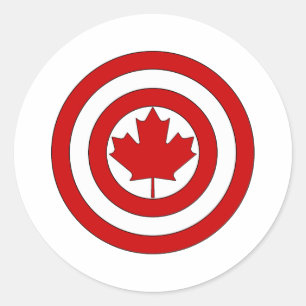 Kapten Canada Shield Symbol Runt Klistermärke