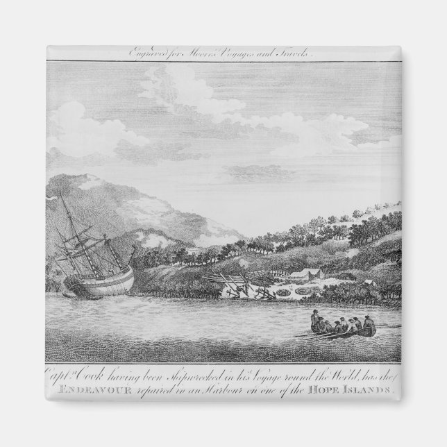 Kapten Cook har förlists Magnet (Framsidan)