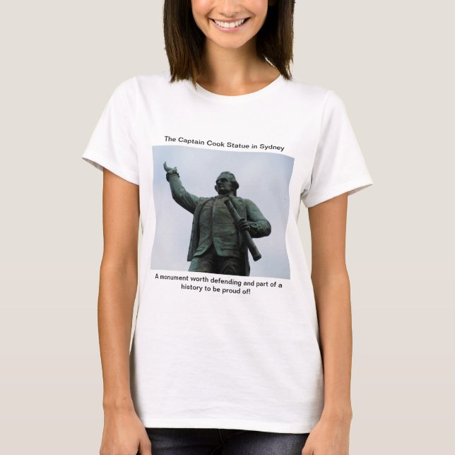 Kapten Cook Statue i Sydney T Shirt (Framsida)