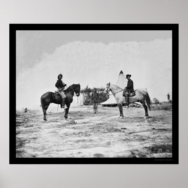 Kapten Custer & General Pleasonton Falmouth 1863 Poster (Framsidan)