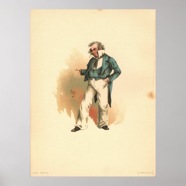Kapten Cuttle från Dombey och Son Poster (Framsidan)