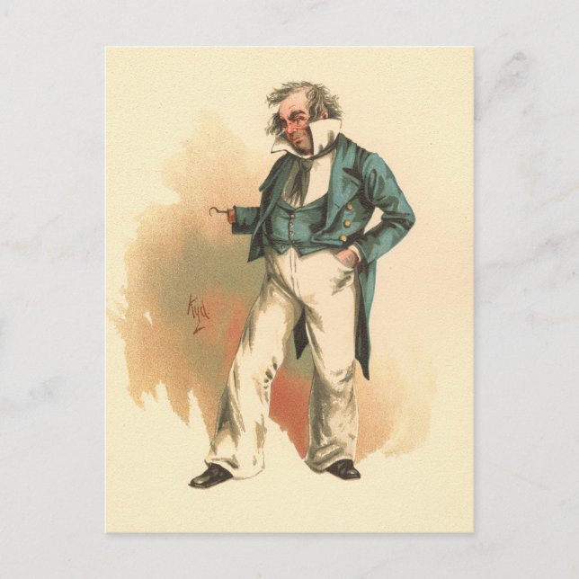 Kapten Cuttle från Dombey och Son Vykort (Framsida)