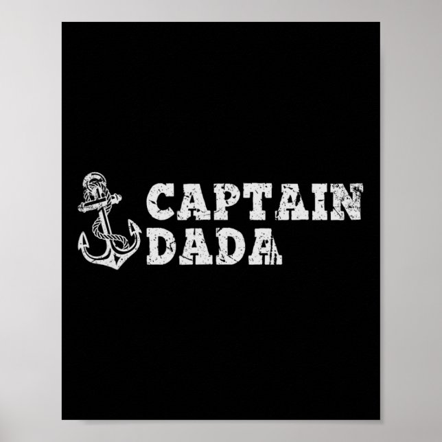 Kapten Daddy Segling Båtliv Vintage Båt Ankar  Poster (Framsidan)