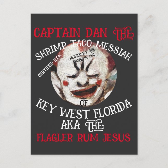 KAPTEN DAN SHRIMP TACO MESSIAS KEY WEST FL 2051 INBJUDAN VYKORT (Framsida)