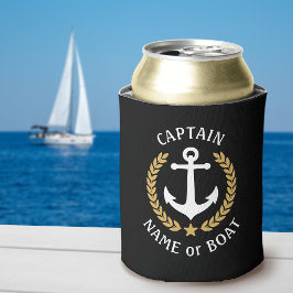 Kapten Din Boat Namn Anchor Guld Laurel Black