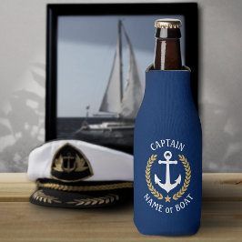 Kapten Din Boat Namn Anchor Guld Laurel Blue