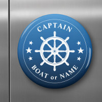 Kapten Din Fraktas i Boat Namn Hjul Helm Blå tonin