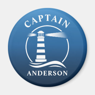 Kapten Ditt namn Fyrtorn Ocean Vågar Blue Magnet