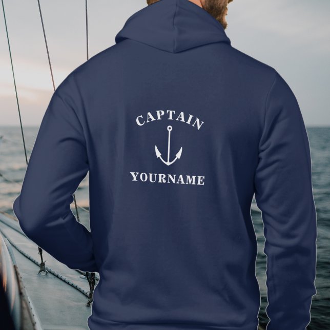 Kapten Ditt namn Nautical Anchor Sweatshirt T Shirt (Skapare uppladdad)