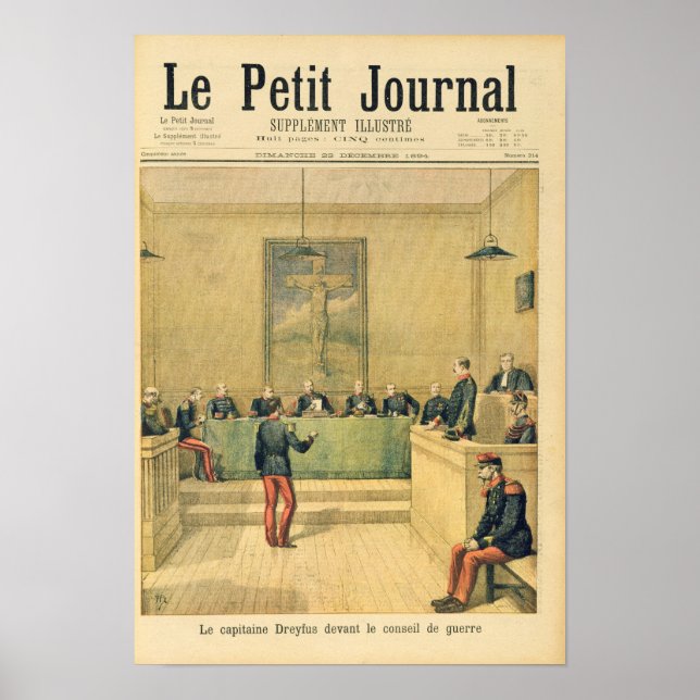 Kapten Dreyfus vid domstolen Martial Poster (Framsidan)