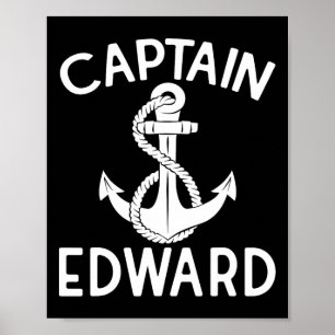 Kapten Edward Anchor Boating Frakt Yacht Boat Poster
