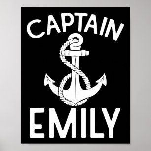 Kapten Emily Sailing Boating Boat Frakt Yacht Poster