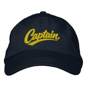 Kapten Enkel Fet Typografi Stil Broderad Keps