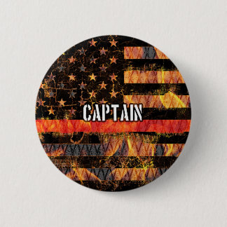 Kapten Firefighter Flagga Knapp