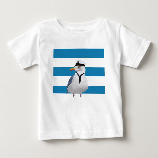 Kapten Fiskmås Blue Rand T Shirt (Framsida)