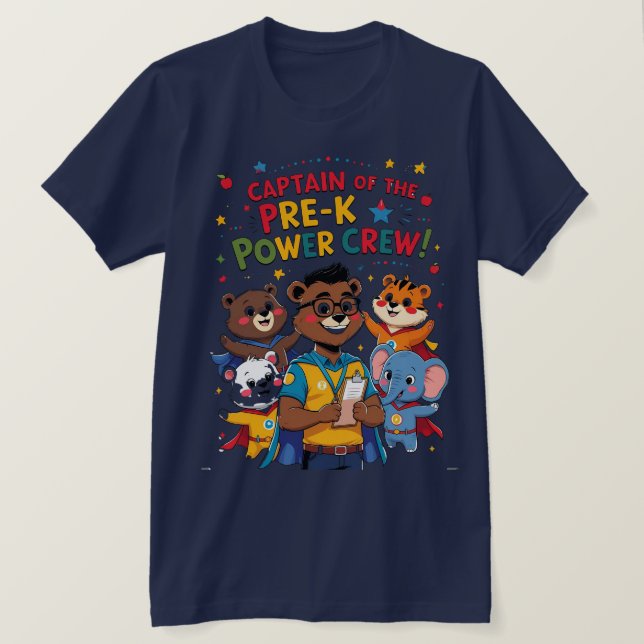 Kapten för förskolekraftlaget t shirt (Design framsida)