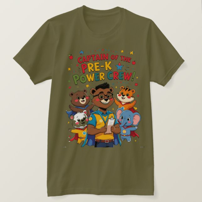 Kapten för förskolekraftlaget t shirt (Design framsida)