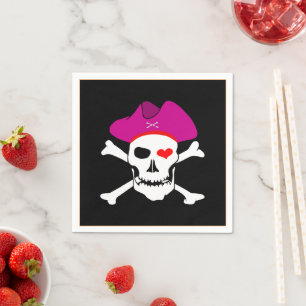 Kapten Grace & Pirat, pirater flagga /skatt Pappersservett